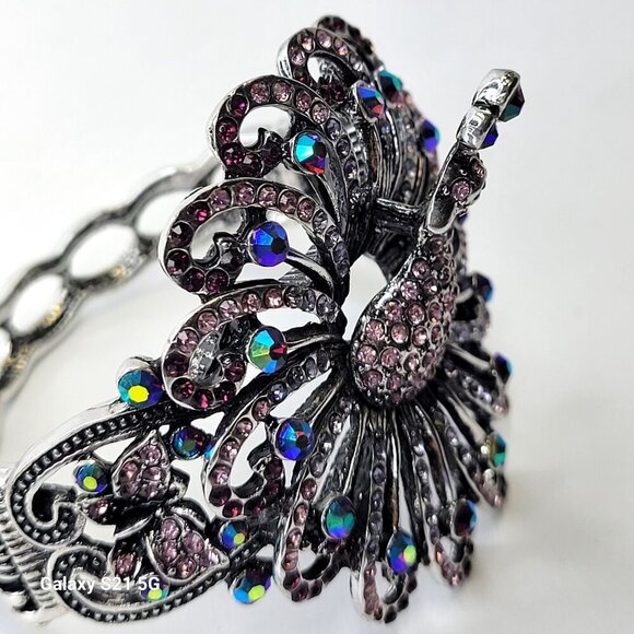 Blue Peacock Cuff Bracelet - Picture 4 of 9